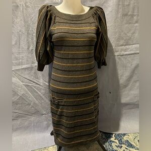 Striped Puff Sleeve Dress